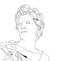 Illustration about the emperor of Ancient Rome, Julius Caesar