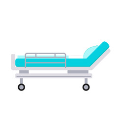 Hospital bed vector. Hospital bed on white background.