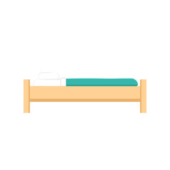 Bed cartoon vector. Bed on white background.