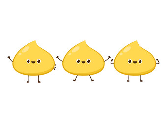 Mustard cartoon vector. Mustard character design. Mustard on white background.