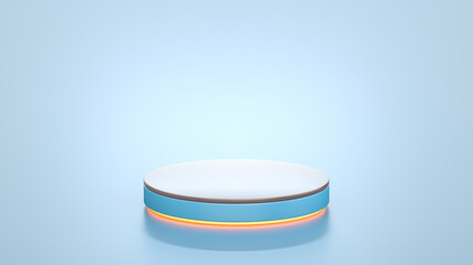 Mock up winner podium on blue background, 3d illustration