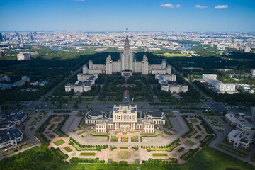 Aerial view of the Moscow State University and University library