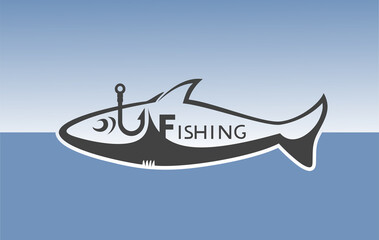 Creative design of fishing symbol
