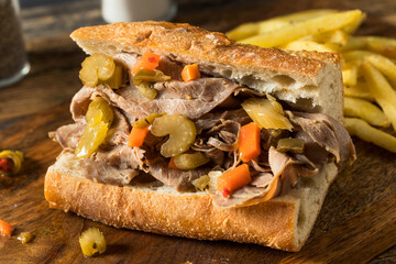 Homemade Chicago Italian Beef Sandwich