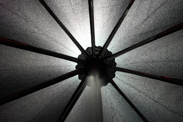 silhouette of umbrella with backlight