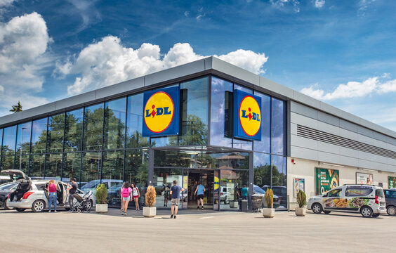LIDL supermarket in Bulgaria. Lidl is a German global discount supermarket chain. 