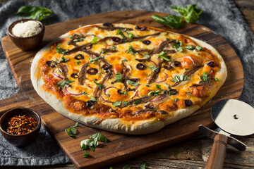 Homemade Gourmet Anchovy PIzza