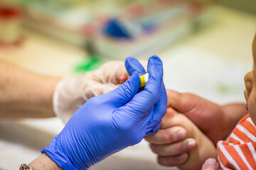 Baby health care and treatment. Medical research. Blood tests.Coronavirus COVID-19 quick Rapid...