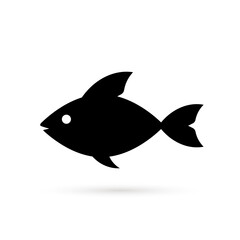 black simple fish abstract icon