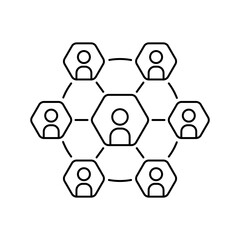 linear cooperation or team work simple icon