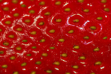 fresh red strawberry macro view