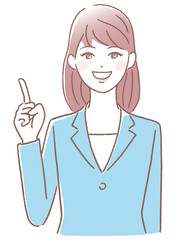 説明する若い女性
