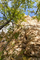 The mountainous area is an area for recreation and travel on a Sunny summer day.