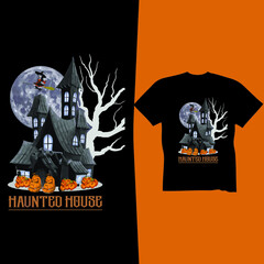 Haunted house t-shirt design
