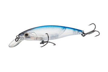 Wobbler with hooks for fishing as bait for fish, which is used for spinning. Fishing tackle for a...