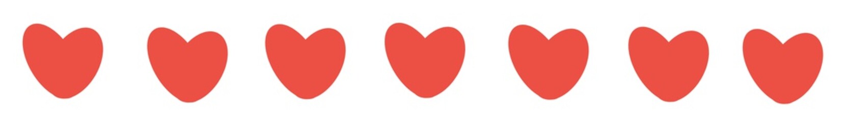 Pink hearts. Happy Valentines day.  Love sign symbol simple template. Greeting card. Decoration element. Square composition. Flat design. White background.