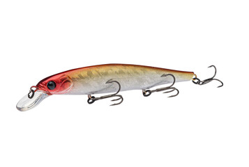 Wobbler with hooks for fishing as bait for fish, which is used for spinning. Fishing tackle for a...