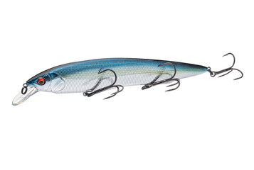 Wobbler with hooks for fishing as bait for fish, which is used for spinning. Fishing tackle for a...