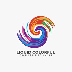 Liquid colorful logo design vector