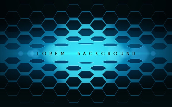 Abstract Black And Blue Hexagonal Background