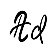 Ad initial handwritten logo for identity