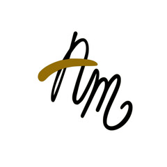 Fototapeta premium Am initial handwritten logo for identity