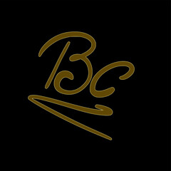 Bc initial handwritten logo for identity