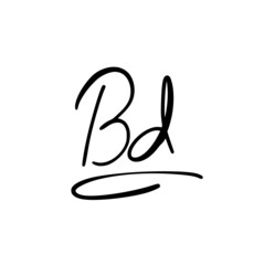 Bd initial handwritten logo for identity