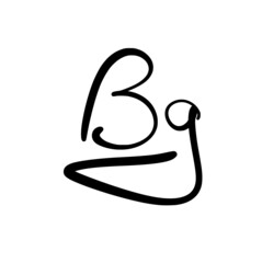 Bg initial handwritten logo for identity