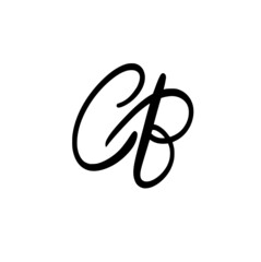 CB initial handwritten logo for identity