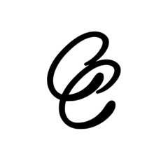 CC initial handwritten logo for identity