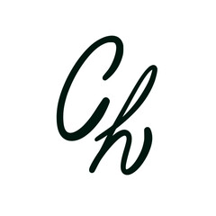 Ch initial handwritten logo for identity