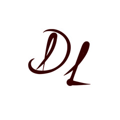 DL initial handwritten logo for identity