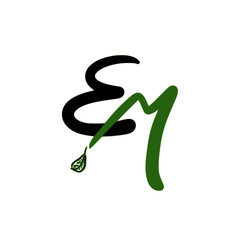 EM initial handwritten logo for identity