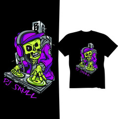 Skull Dj T-shirt design