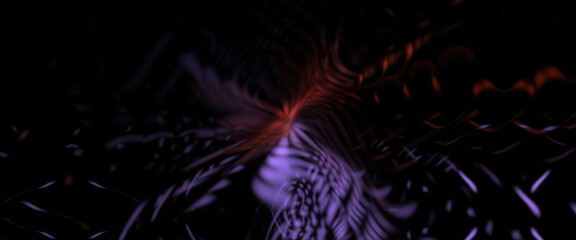 Light particle trails. Light explosion star with glowing particles and lines. Beautiful moving abstract rays background.