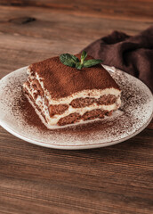 Portion of tiramisu
