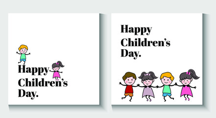 Happy children's day - editable vector illustration