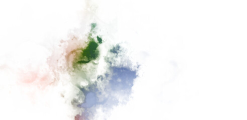 Abstract colorful watercolor on white background. Digital art painting.