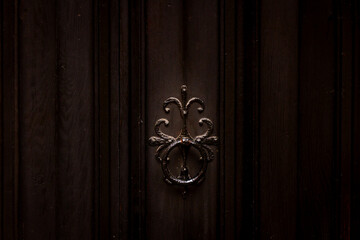 Heavy black iron door knocker