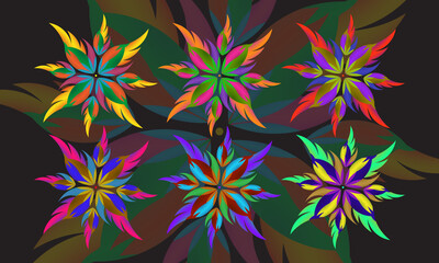 Fototapeta na wymiar Abstract Circle Wings Series. Colorful abstract circle wings flowers design vector. 