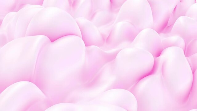 Pink bubbles background. Bubbly inflating fabric design.