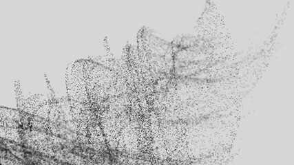 Abstract smooth bright particles. Big data visualization. Digital background. Background for text. 3d rendering