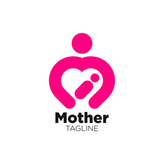 mother logo design with geometry