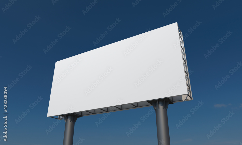 Aufkleber 3d rendering of a billboard sign with blank space - perfect for your content