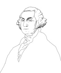 Illustration of the first president of the USA