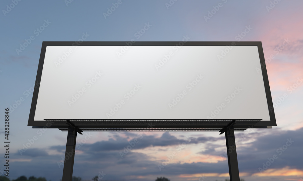 Aufkleber 3d rendering of a billboard sign with blank space - perfect for your content