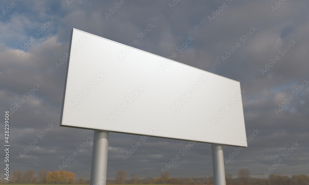 Poster 3d rendering of a billboard sign with blank space - perfect for your content