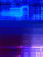 Geometric multicolored intersecting lines. Graphic illustration of digital technology. Abstract background.