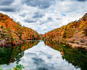 autumn landscape with lake